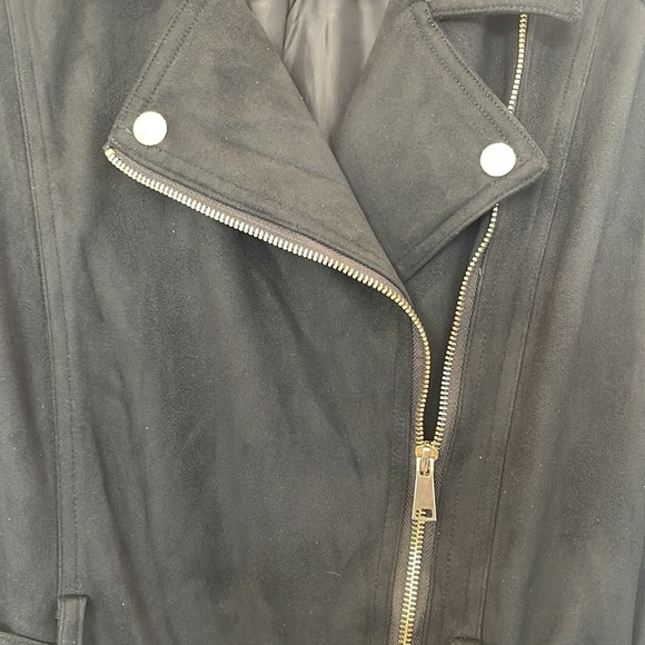 Free Generation Los Angeles Black Suede Jacket - Size M - Zipper & Gold Buttons - Picture 5 of 14